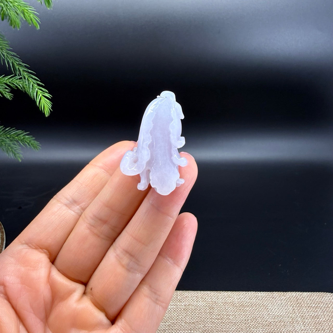 RealJade® Co. Natural Lavender Jadeite Jade Cabbage Necklace Pendant