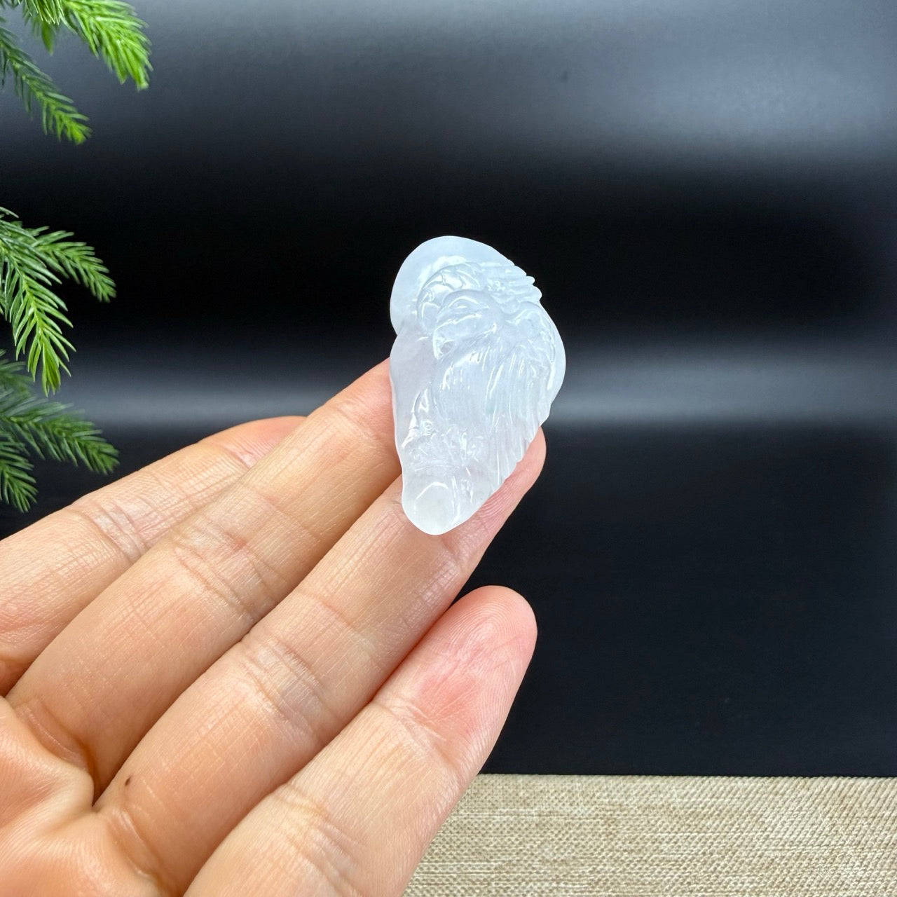 RealJade® Co. Natural Icy Jadeite Jade Eagle Pendant