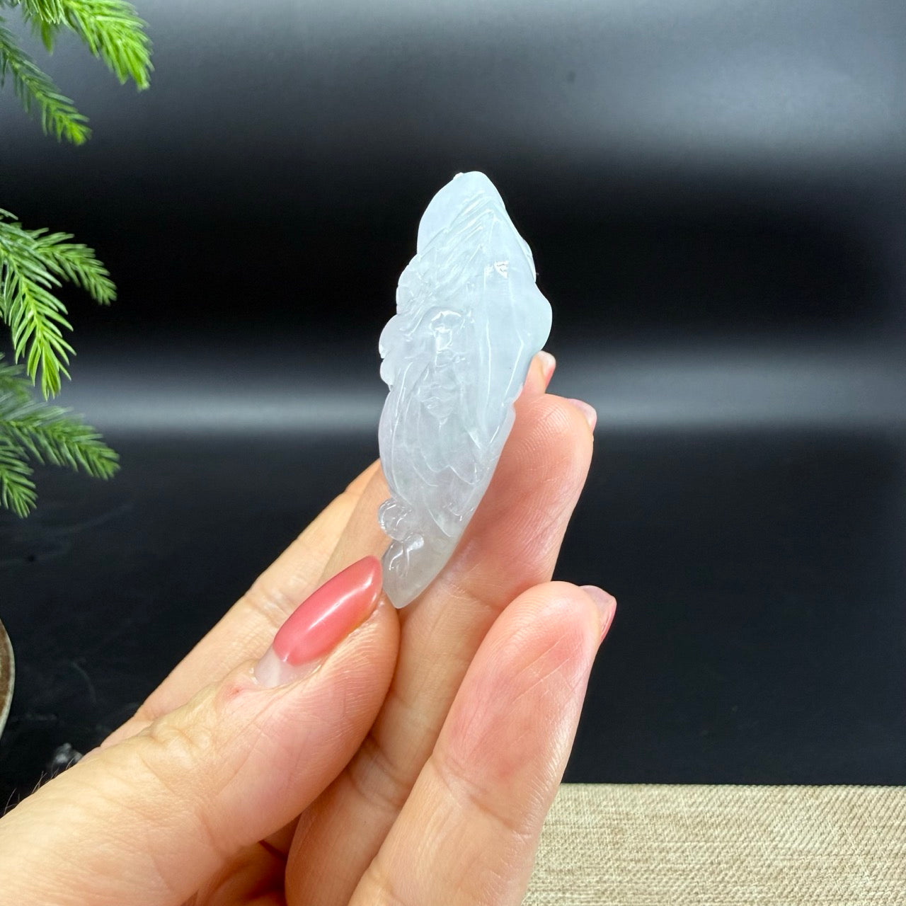 RealJade® Co. Natural Icy Jadeite Jade Eagle Pendant