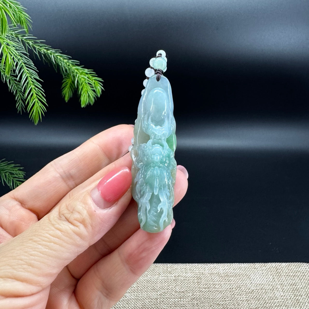 RealJade® Co.Natural Yellow Green Jadeite Jade Dragon Pendant