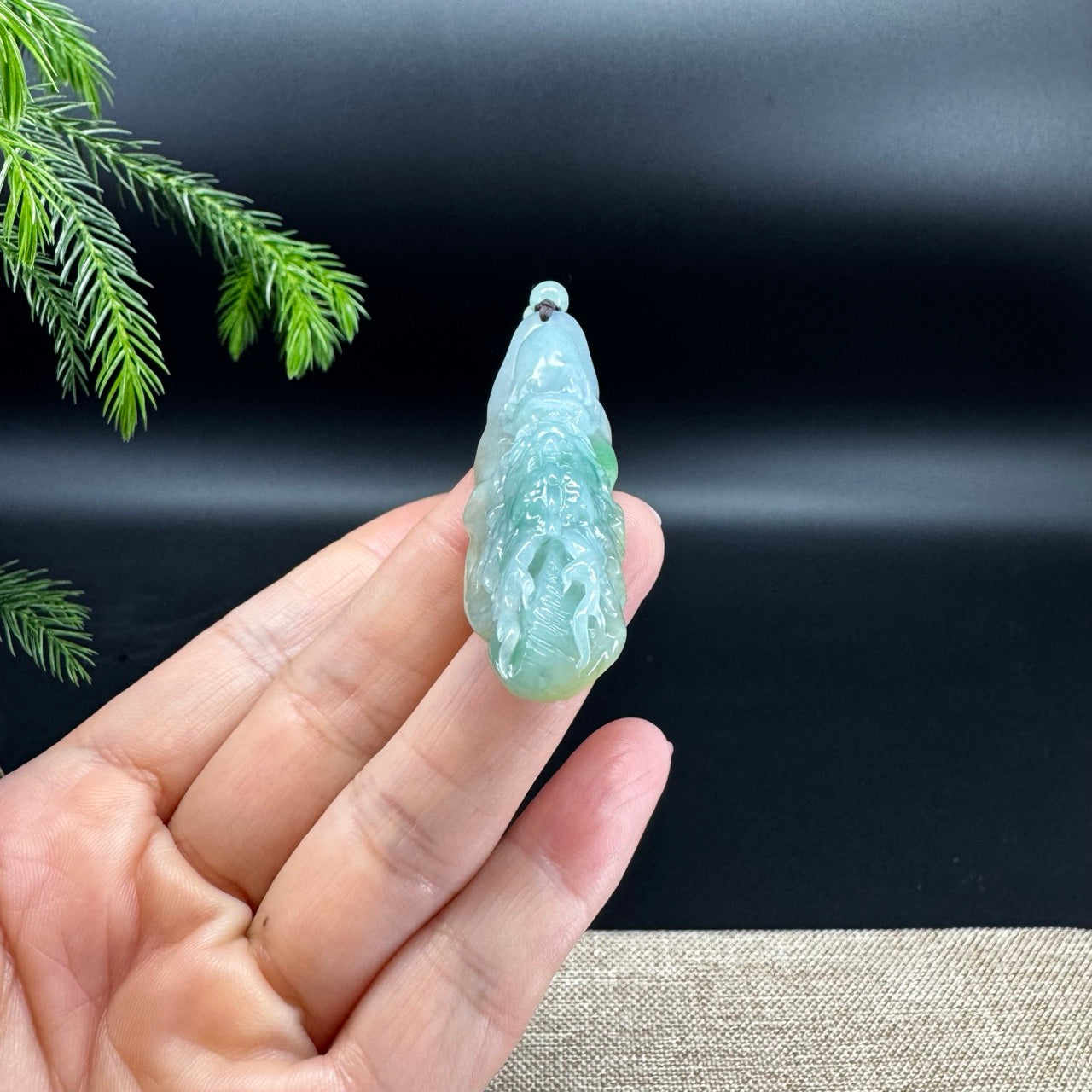 RealJade® Co.Natural Yellow Green Jadeite Jade Dragon Pendant