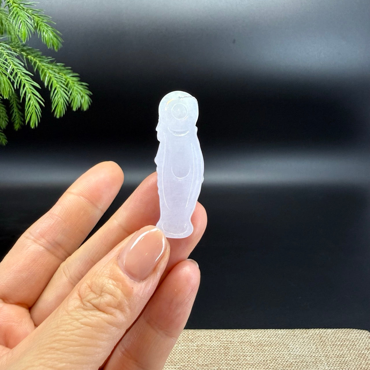 RealJade® Co.Natural Iight Lavender Jadeite Jade Mother Mary Necklace