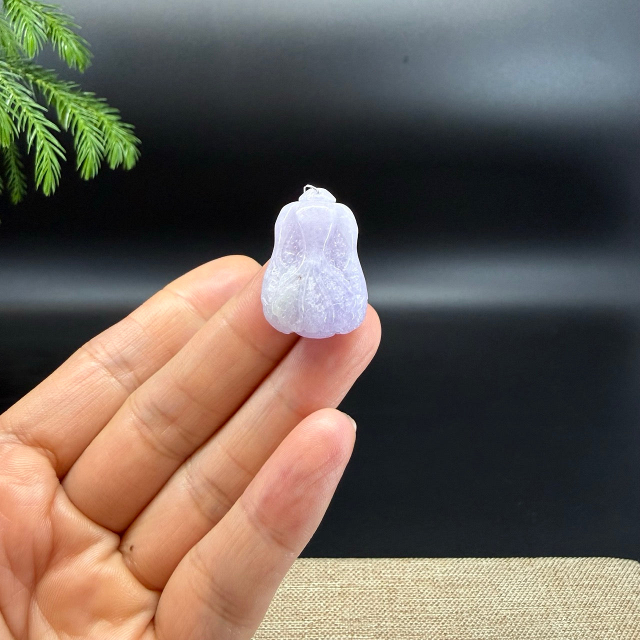 RealJade® Co. Natural Lavender Jadeite Jade Cabbage Necklace Pendant