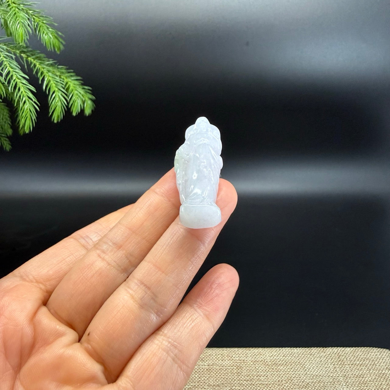 RealJade® Co.Natural Iight Lavender Jadeite Jade Mother Mary Pendant Necklace