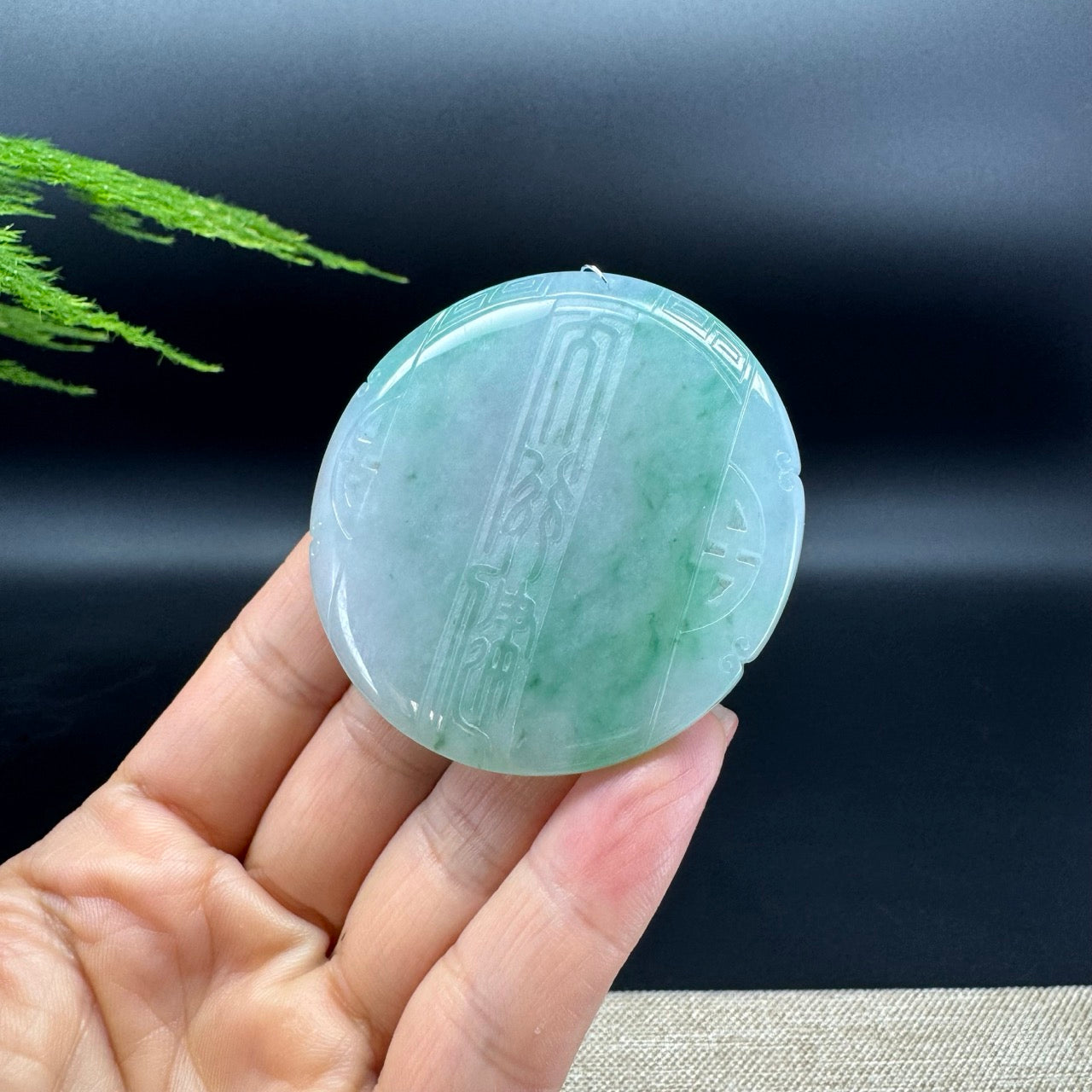 RealJade® Co. Genuine W/Green(BDC) Jadeite Jade Pendant Necklace