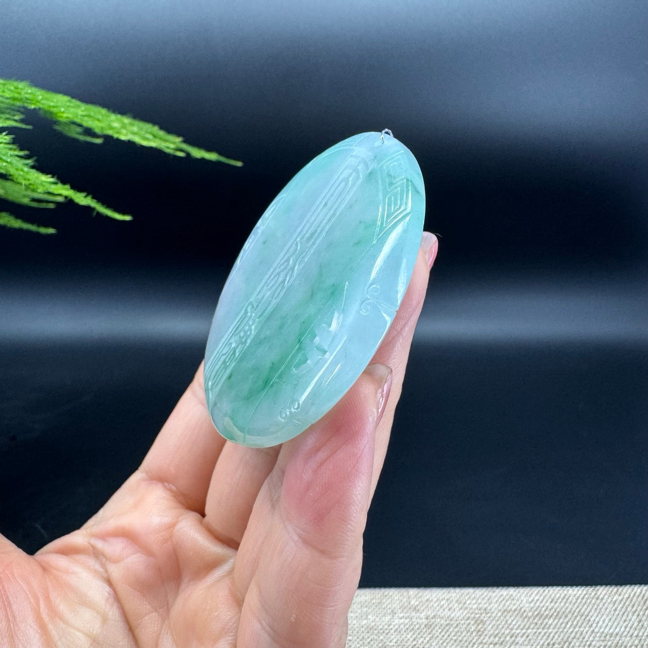 RealJade® Co. Genuine W/Green(BDC) Jadeite Jade Pendant Necklace