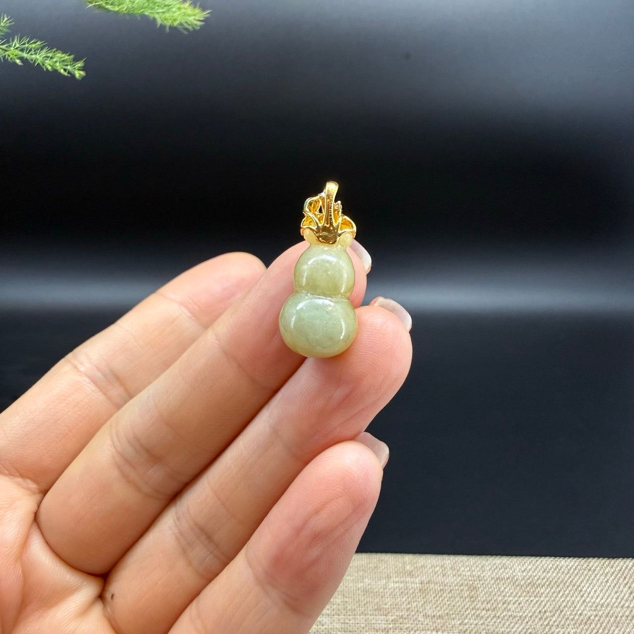 RealJade® Co. Genuine Honey Yellow Jadeite Jade Mini Hulu (Bottle Gourd) Necklace