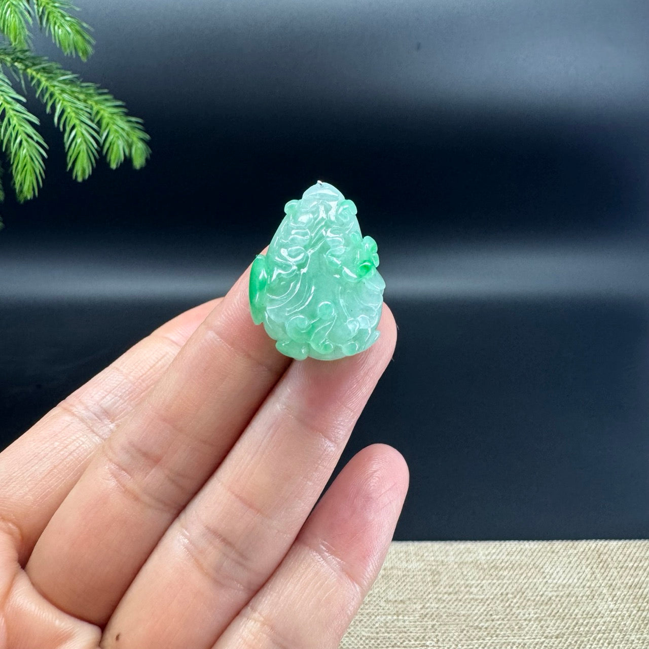 RealJade® Co. Natural Apple Green Jadeite Jade Cabbage Necklace Pendant
