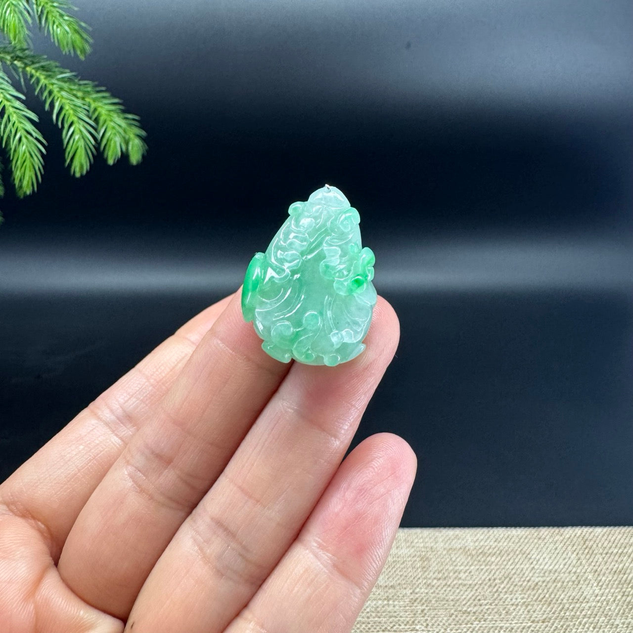 RealJade® Co. Natural Apple Green Jadeite Jade Cabbage Necklace Pendant