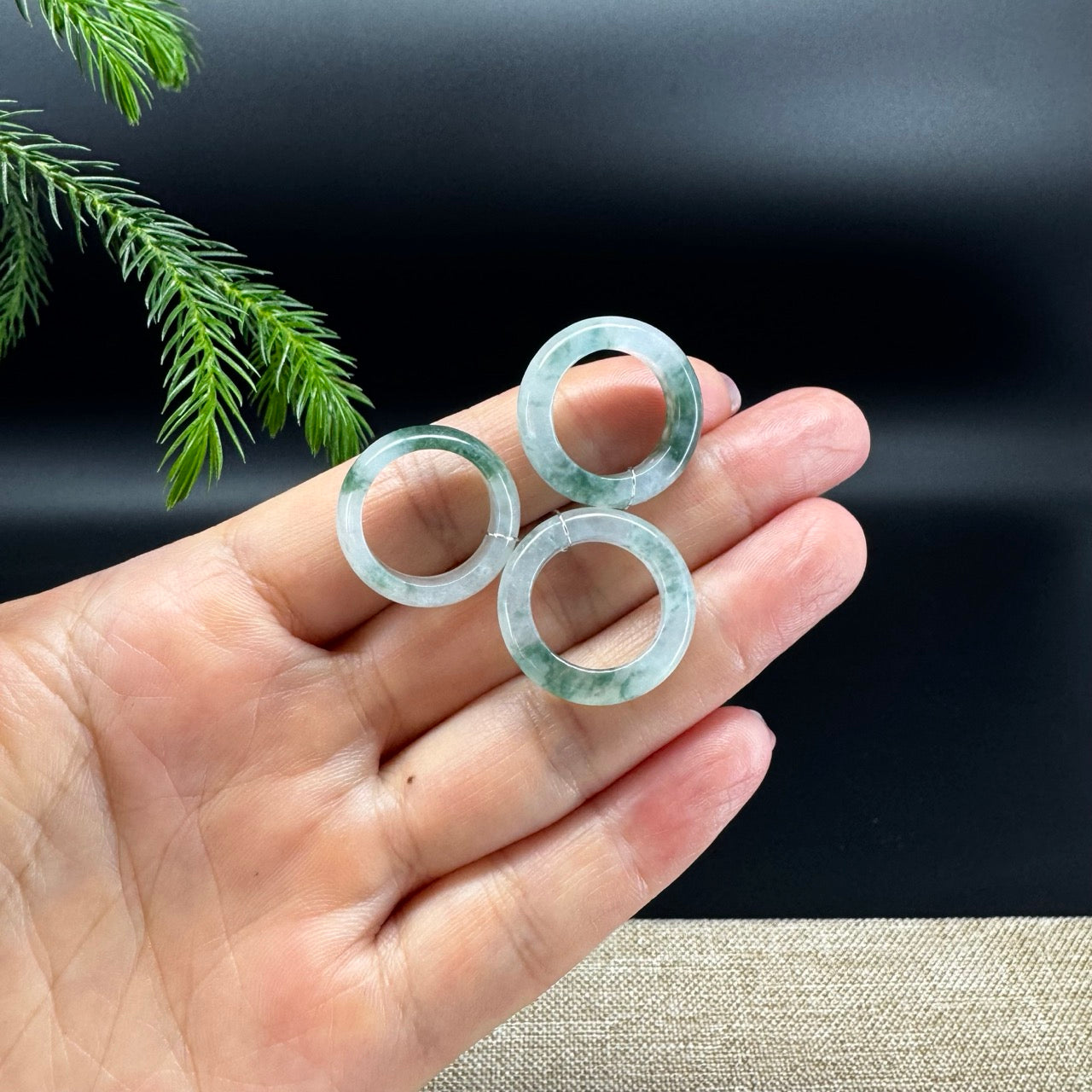 RealJade® Burmese Icy Blue Flower Traditional Jadeite Jade Ring