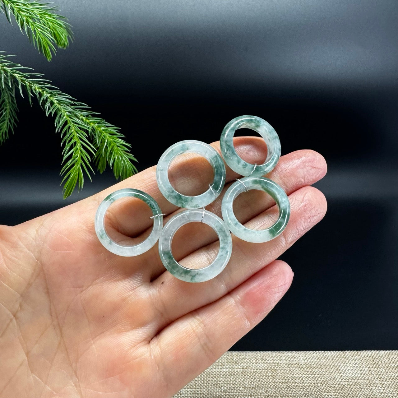RealJade® Burmese Icy Blue Flower Traditional Jadeite Jade Ring