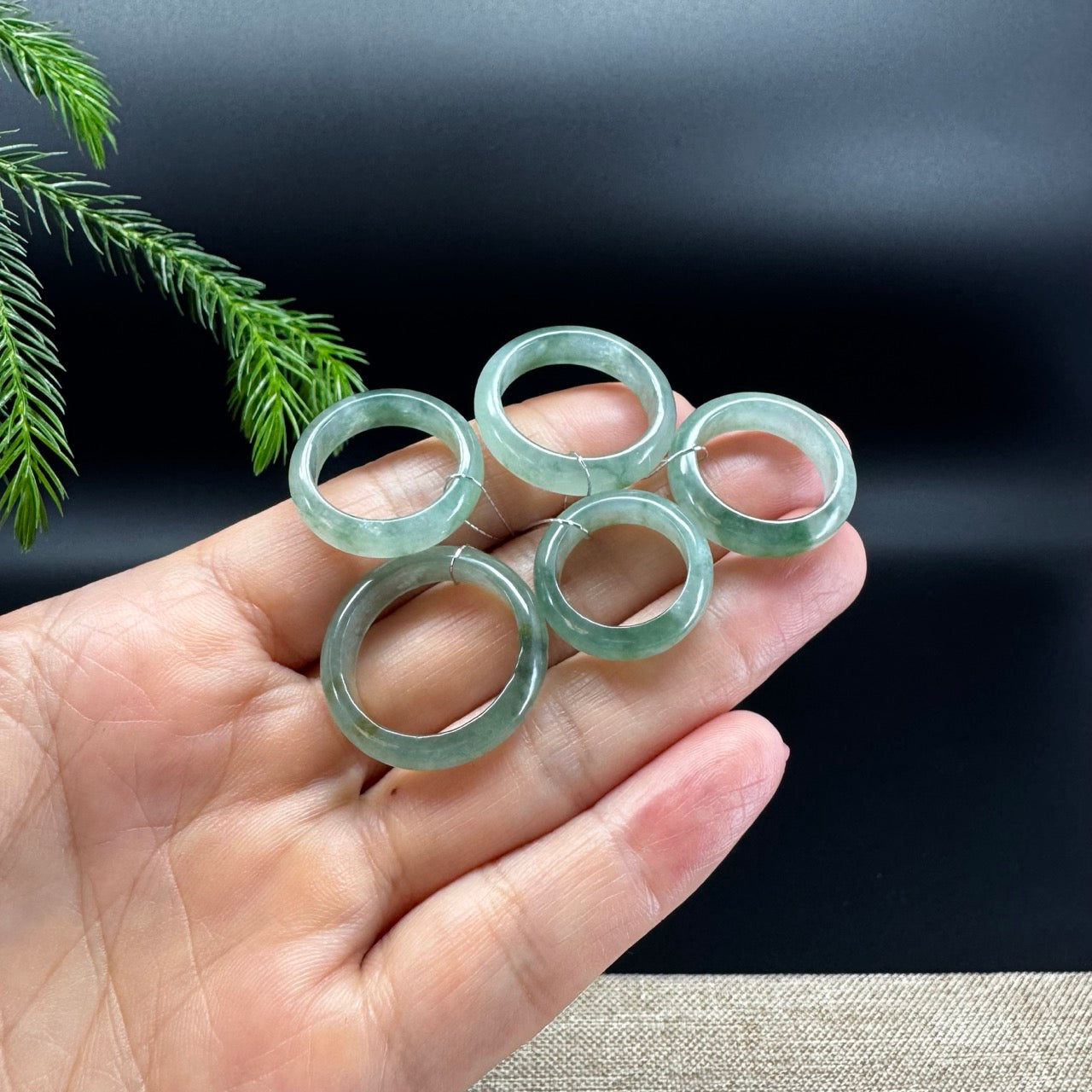 RealJade® Burmese Icy Oil Green Traditional Jadeite Jade Ring