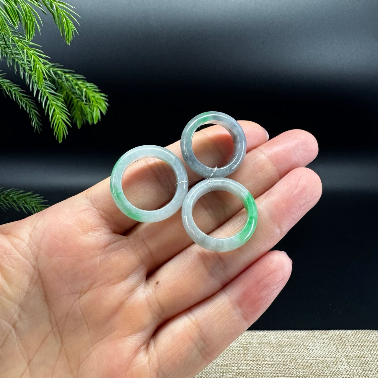 RealJade® Burmese Smoky Wuji & Green Traditional Jadeite Jade Ring