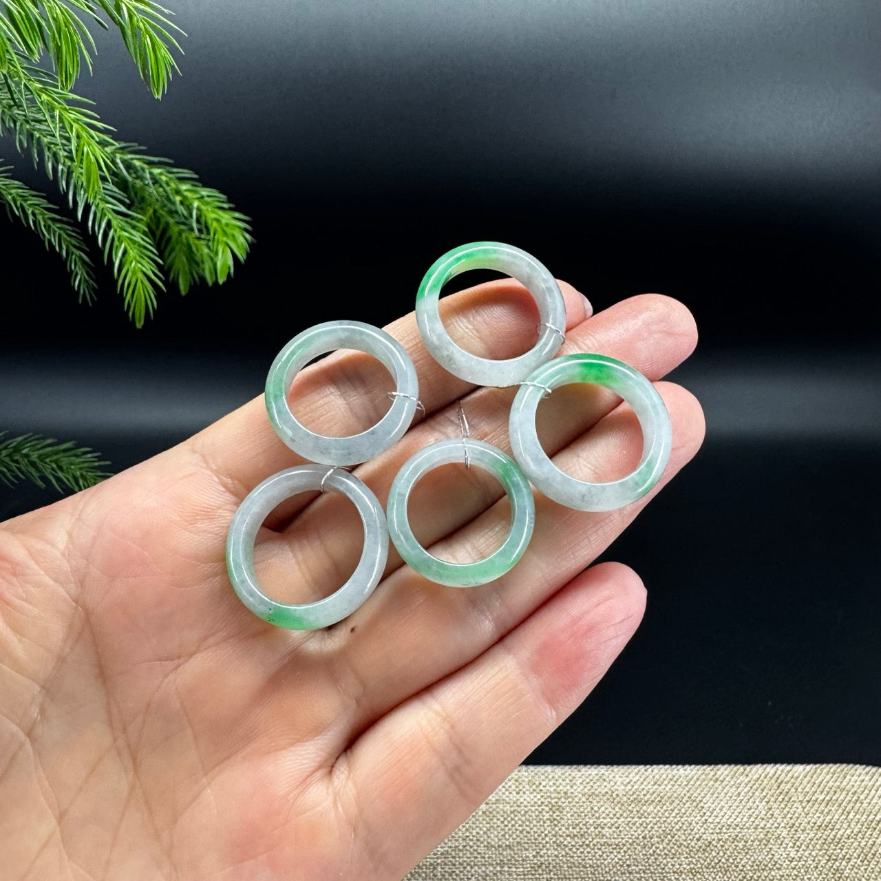 RealJade® Burmese Smoky Wuji & Green Traditional Jadeite Jade Ring