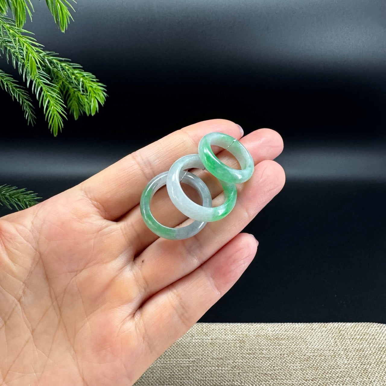 RealJade® Burmese Smoky Wuji & Green Traditional Jadeite Jade Ring