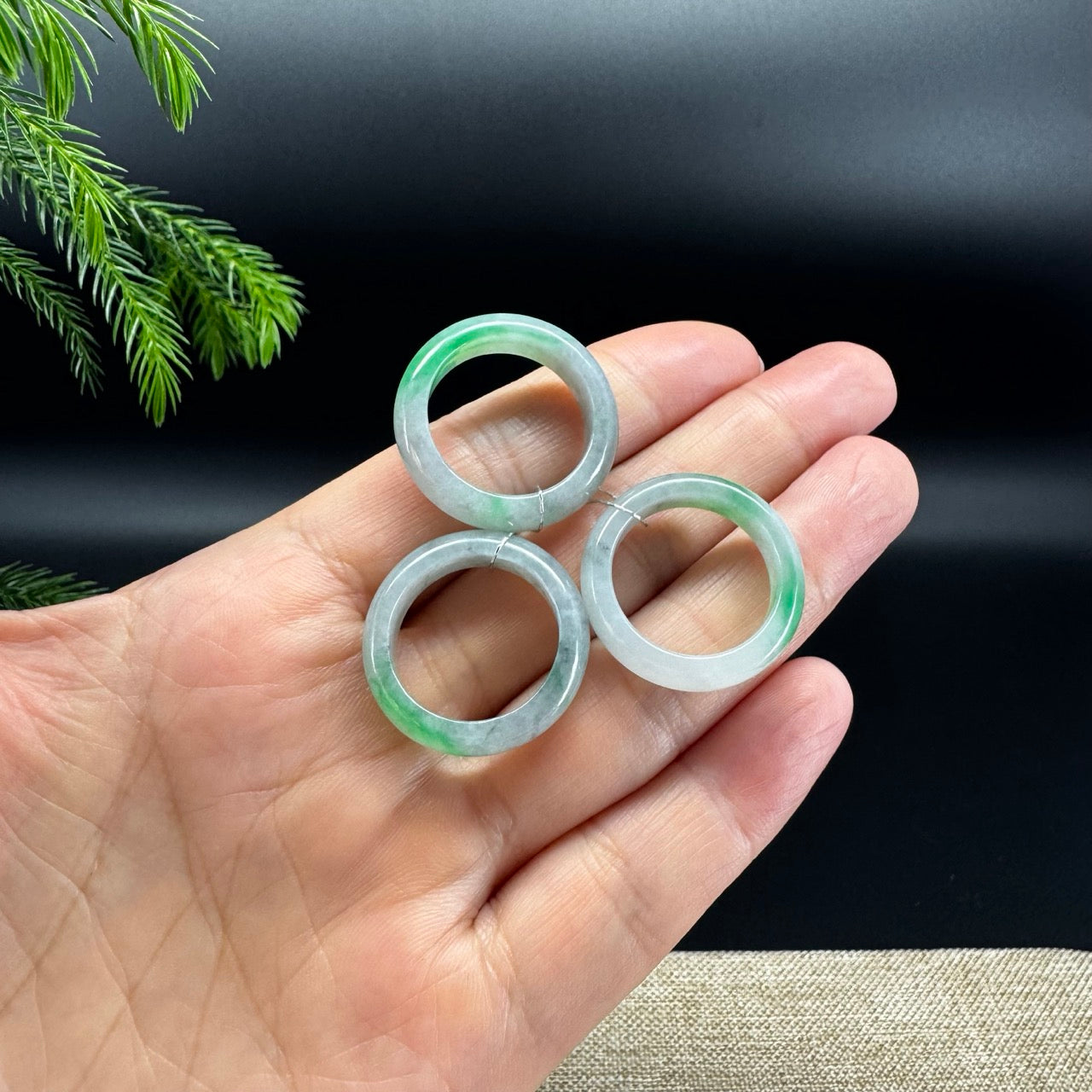 RealJade® Burmese Smoky Wuji & Green Traditional Jadeite Jade Ring