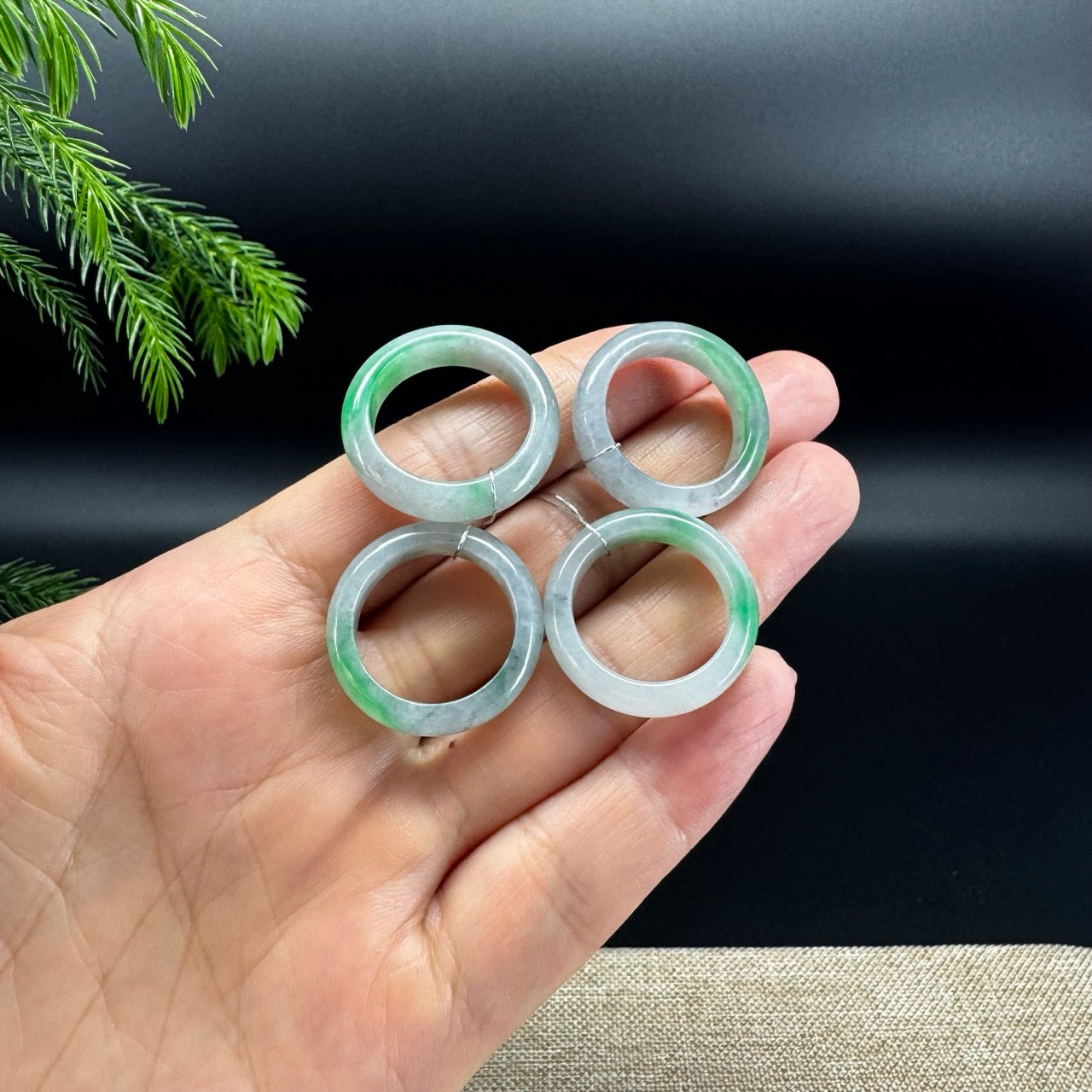 RealJade® Burmese Smoky Wuji & Green Traditional Jadeite Jade Ring