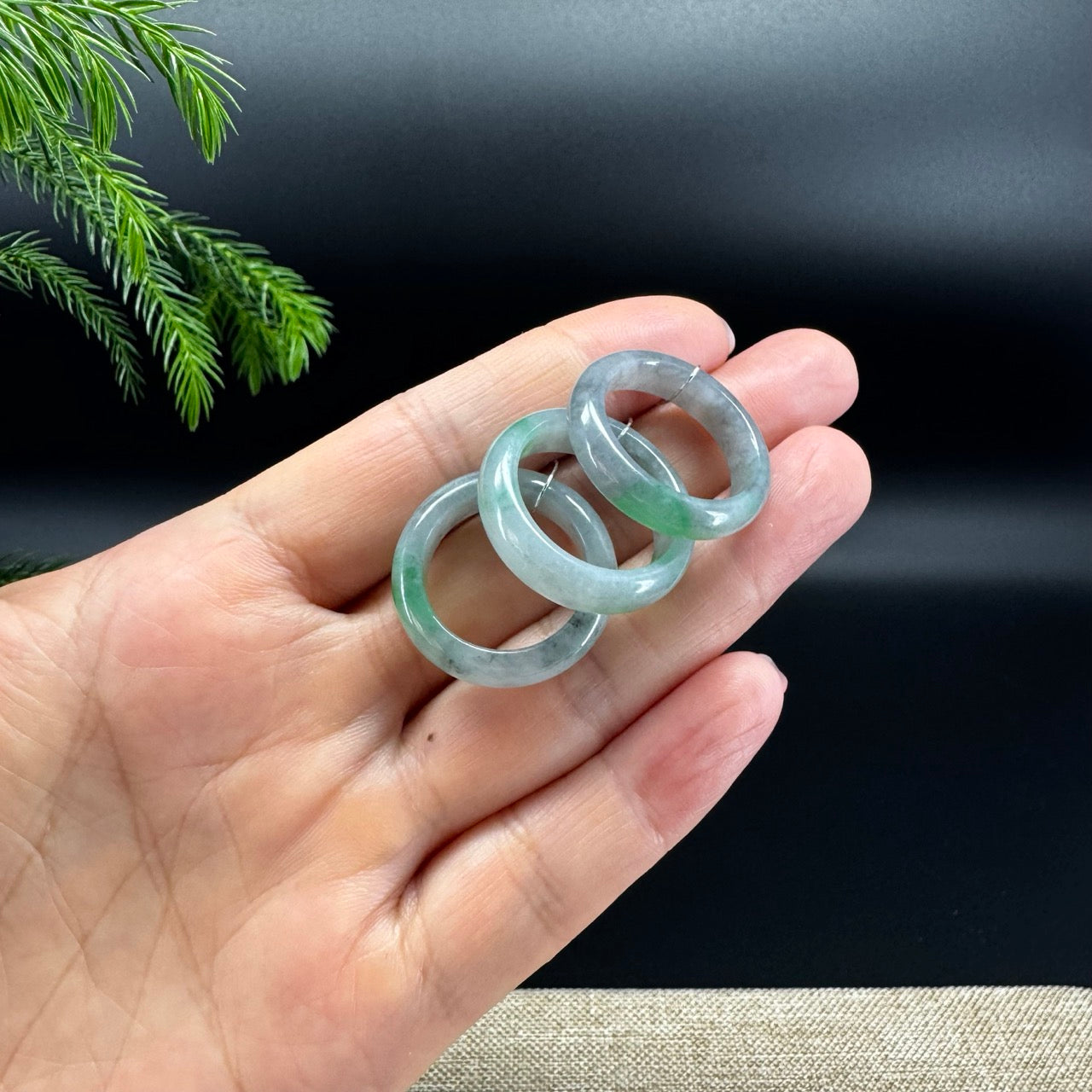 RealJade® Burmese Smoky Wuji & Green Traditional Jadeite Jade Ring