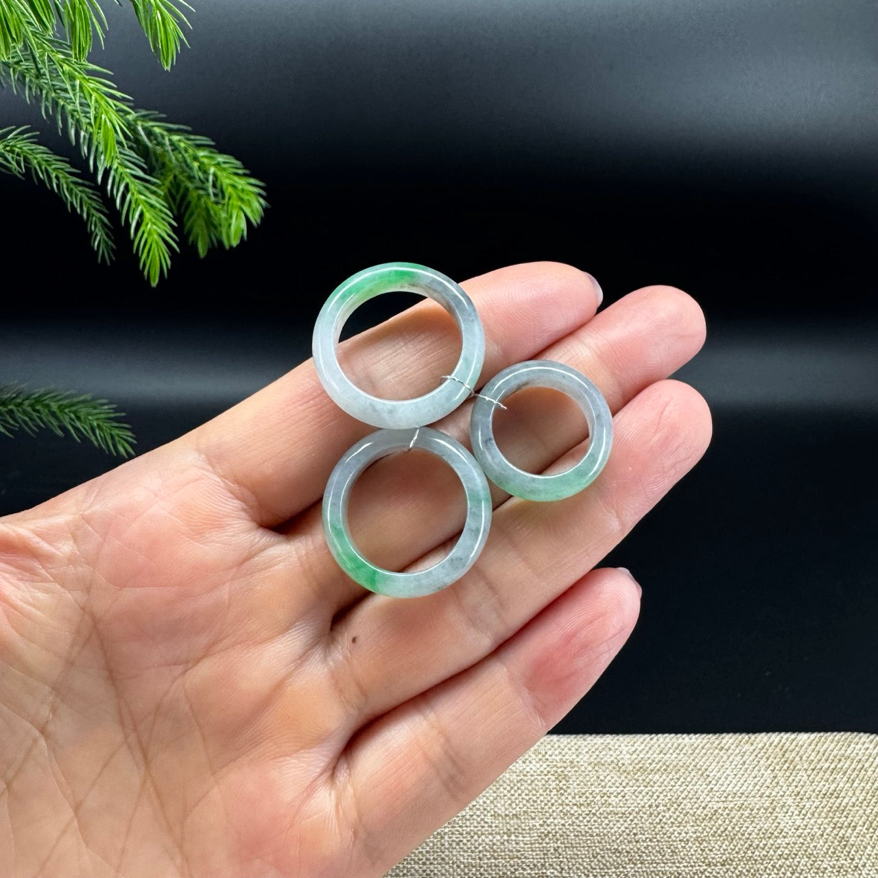 RealJade® Burmese Smoky Wuji & Green Traditional Jadeite Jade Ring
