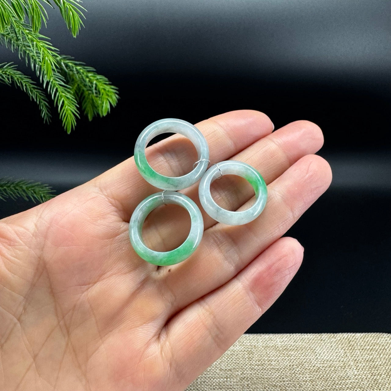 RealJade® Burmese Smoky Wuji & Green Traditional Jadeite Jade Ring