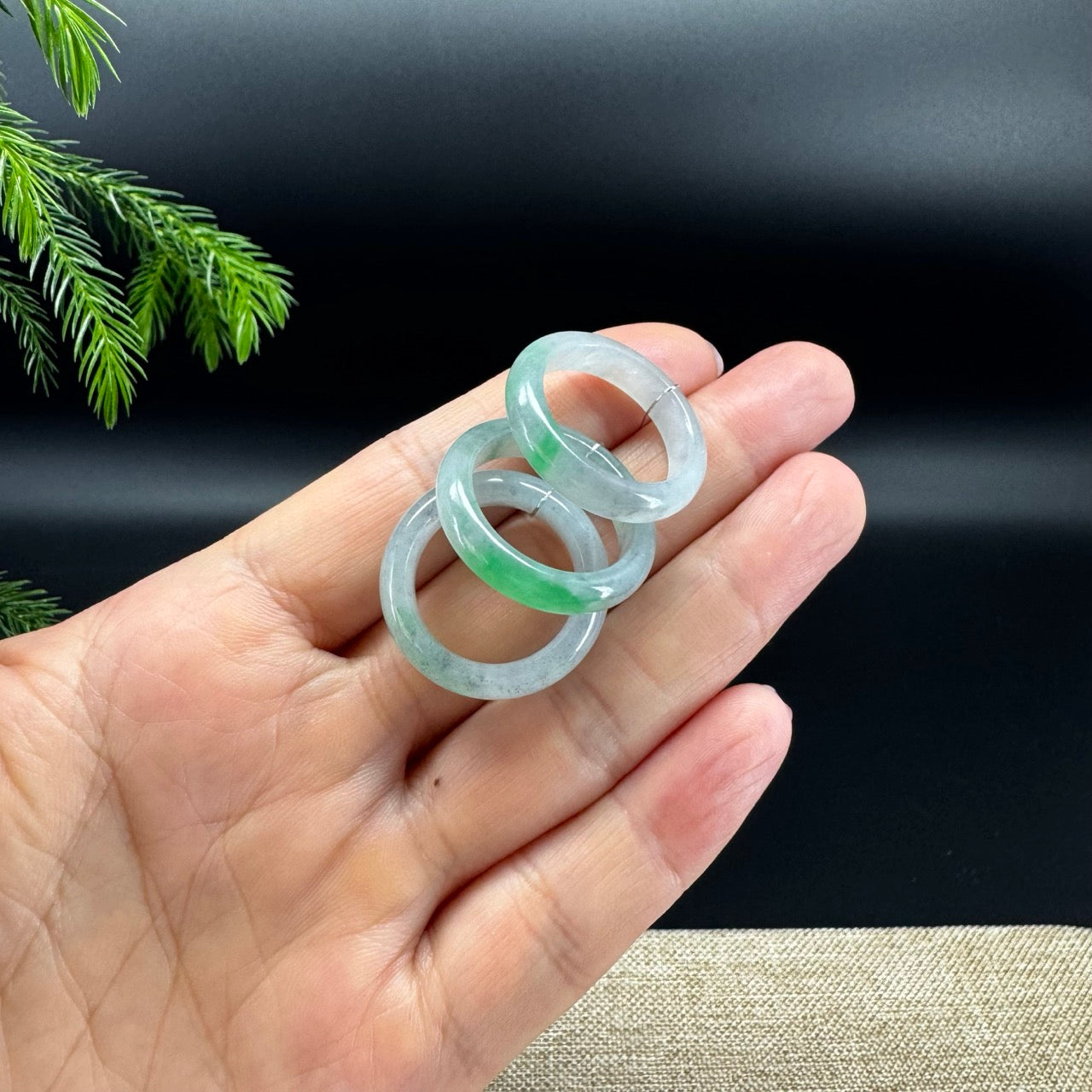 RealJade® Burmese Smoky Wuji & Green Traditional Jadeite Jade Ring