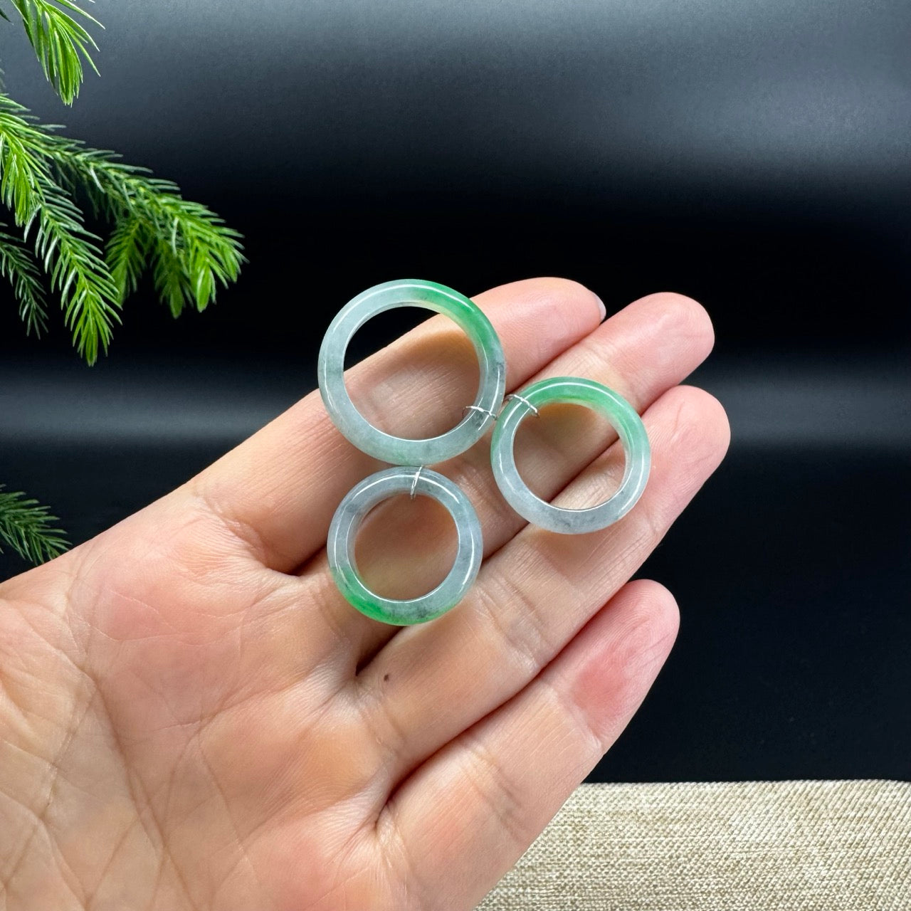 RealJade® Burmese Smoky Wuji & Green Traditional Jadeite Jade Ring