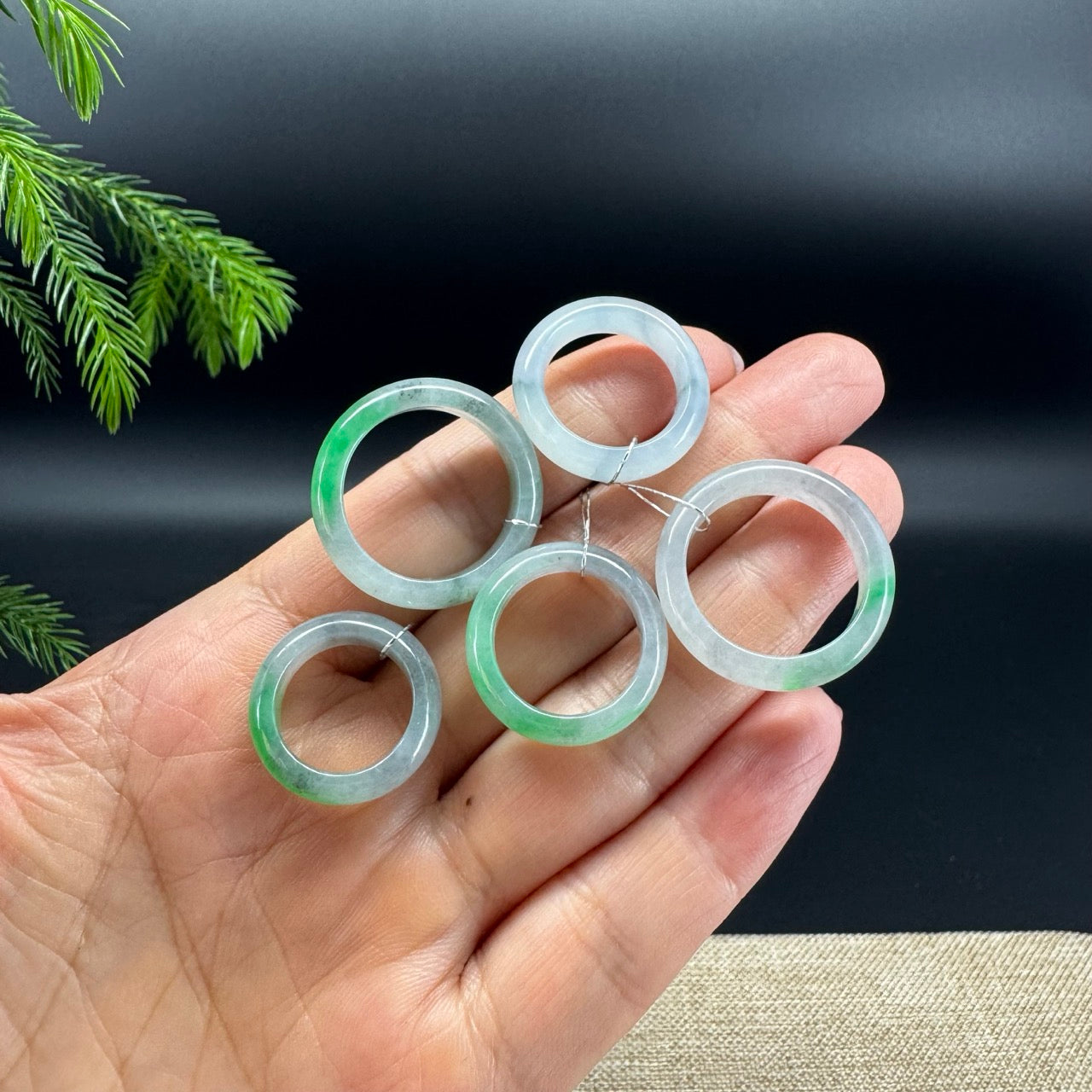 RealJade® Burmese Smoky Wuji & Green Traditional Jadeite Jade Ring