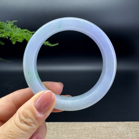 Genuine Burmese lavender Green Jadeite Jade Bangle Bracelet ( 58.3mm)