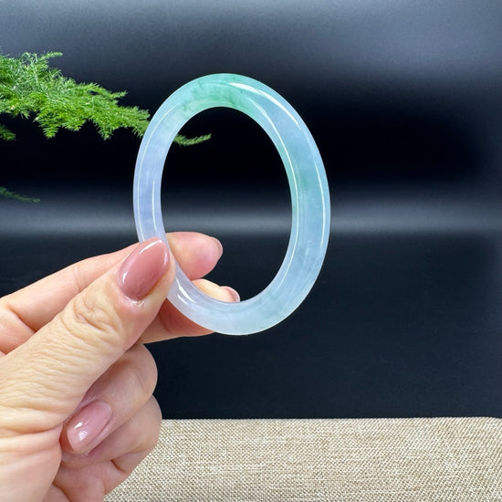 Genuine Burmese Icy Green Jade Jadeite Bangle Bracelet (51.2mm)