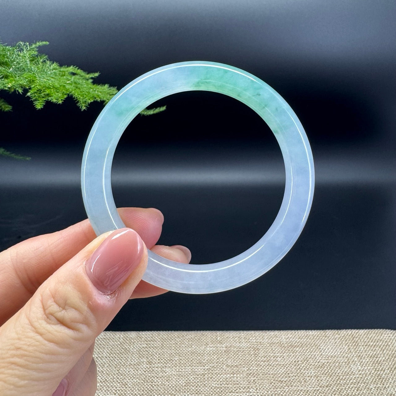 Genuine Burmese Icy Green Jade Jadeite Bangle Bracelet (51.2mm)