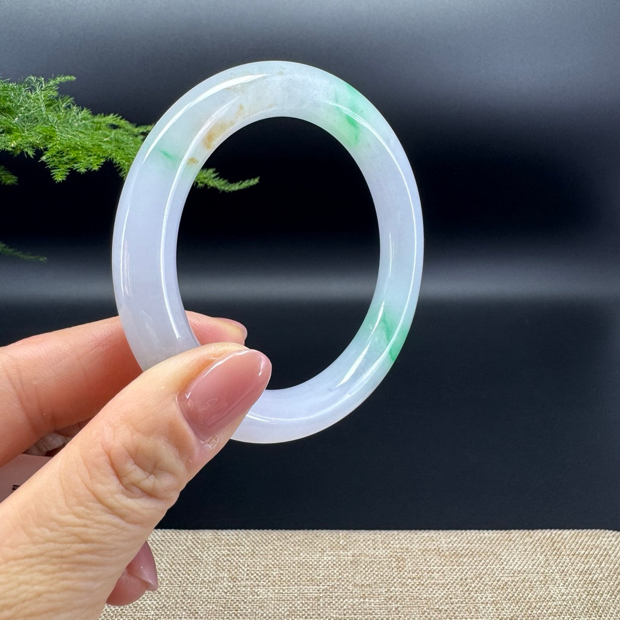 Genuine Burmese Icy Green Jade Jadeite Bangle Bracelet (58.9mm)