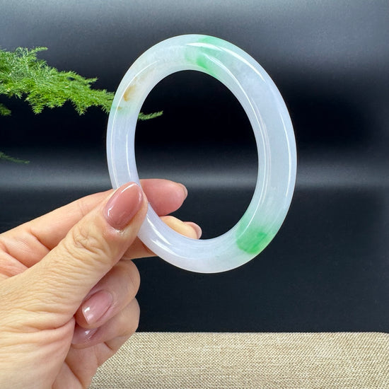 Genuine Burmese Icy Green Jade Jadeite Bangle Bracelet (58.9mm)