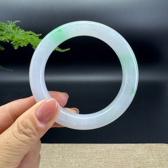 Genuine Burmese Icy Green Jade Jadeite Bangle Bracelet (58.9mm)
