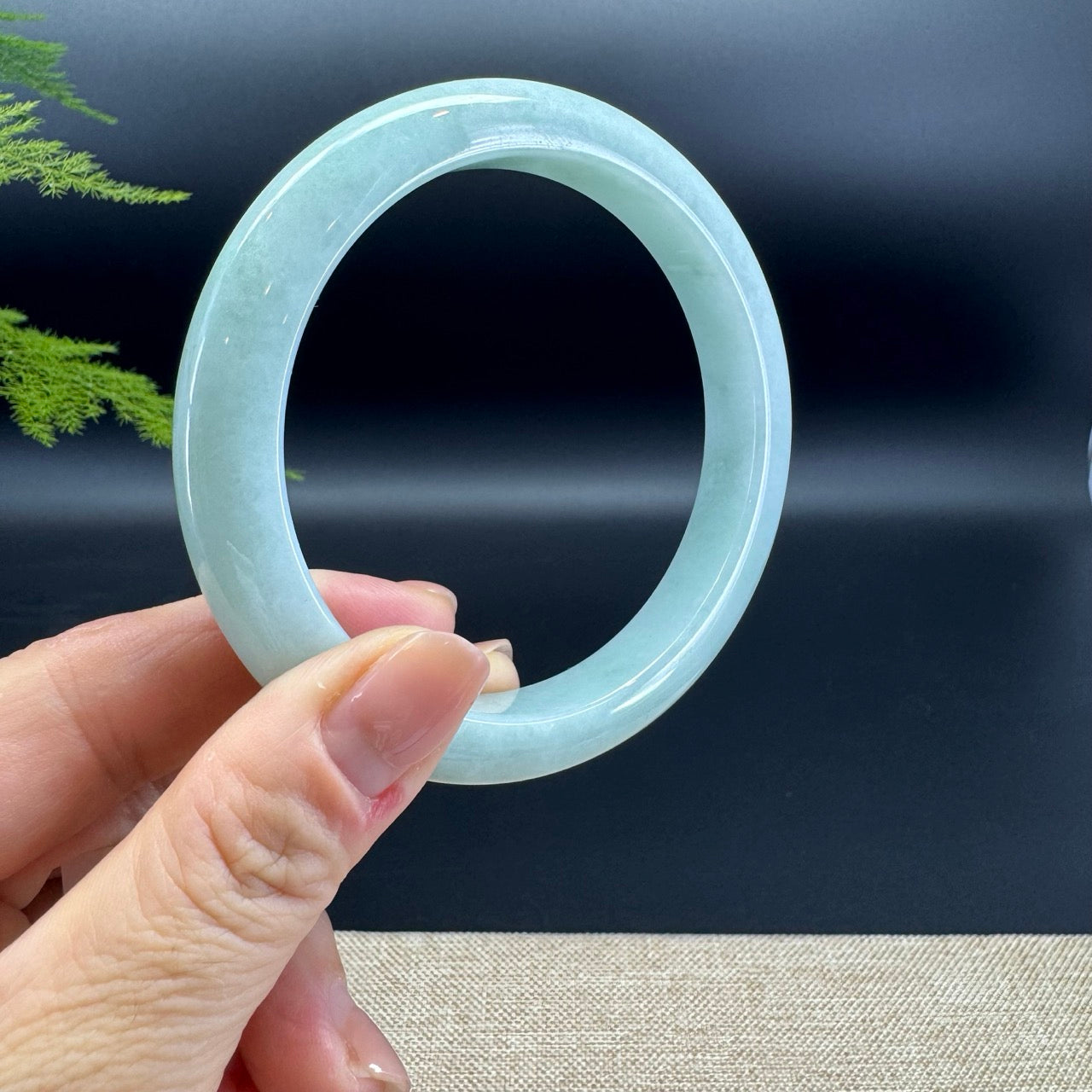 Genuine Burmese Apple Green Jade Jadeite Bangle Bracelet ( 64.7mm )