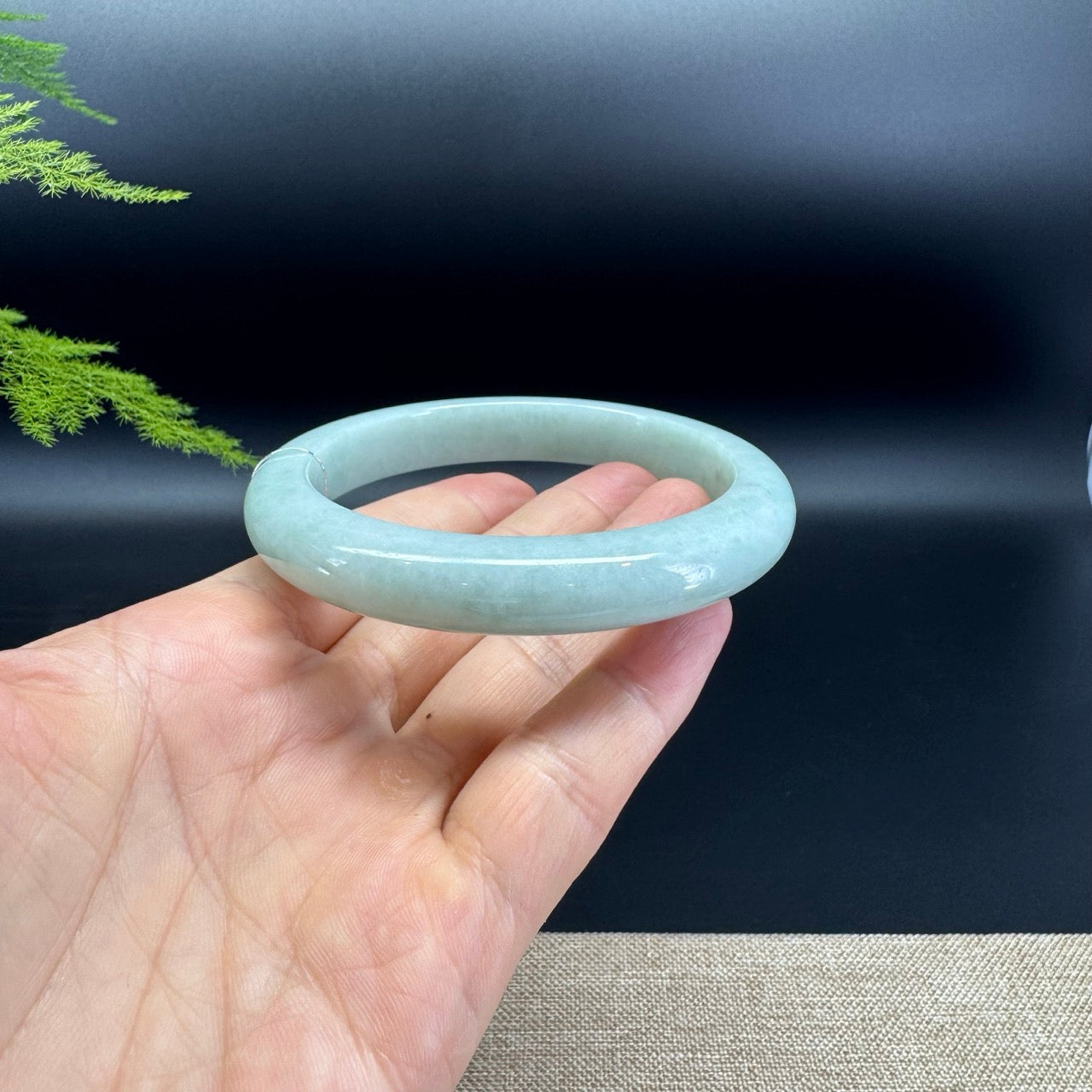 Genuine Burmese Apple Green Jade Jadeite Bangle Bracelet ( 64.7mm )