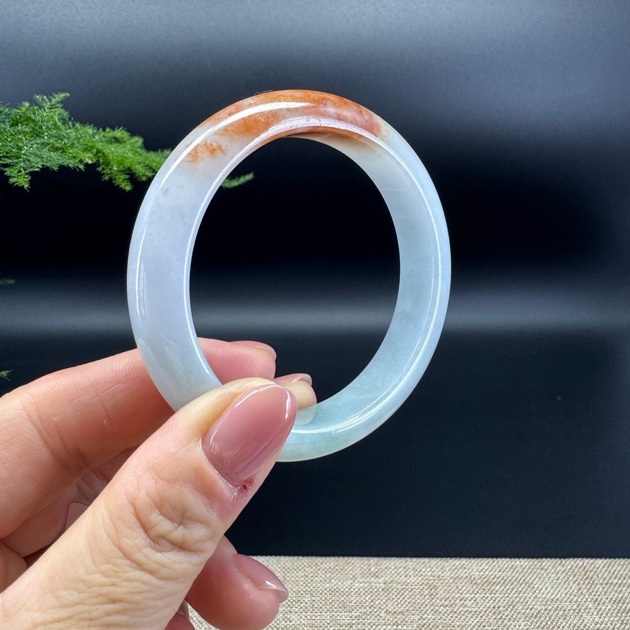 Genuine Burmese FU LU SHOU Jade Jadeite Bangle Bracelet (54.4mm)