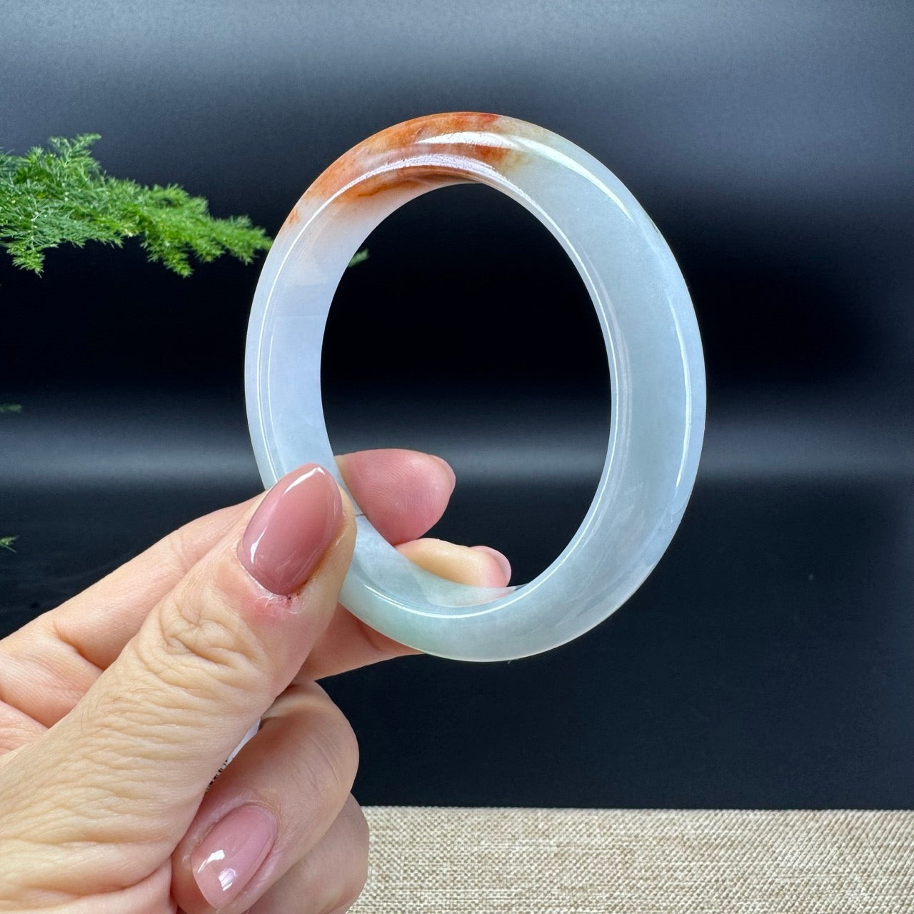 Genuine Burmese FU LU SHOU Jade Jadeite Bangle Bracelet (54.4mm)