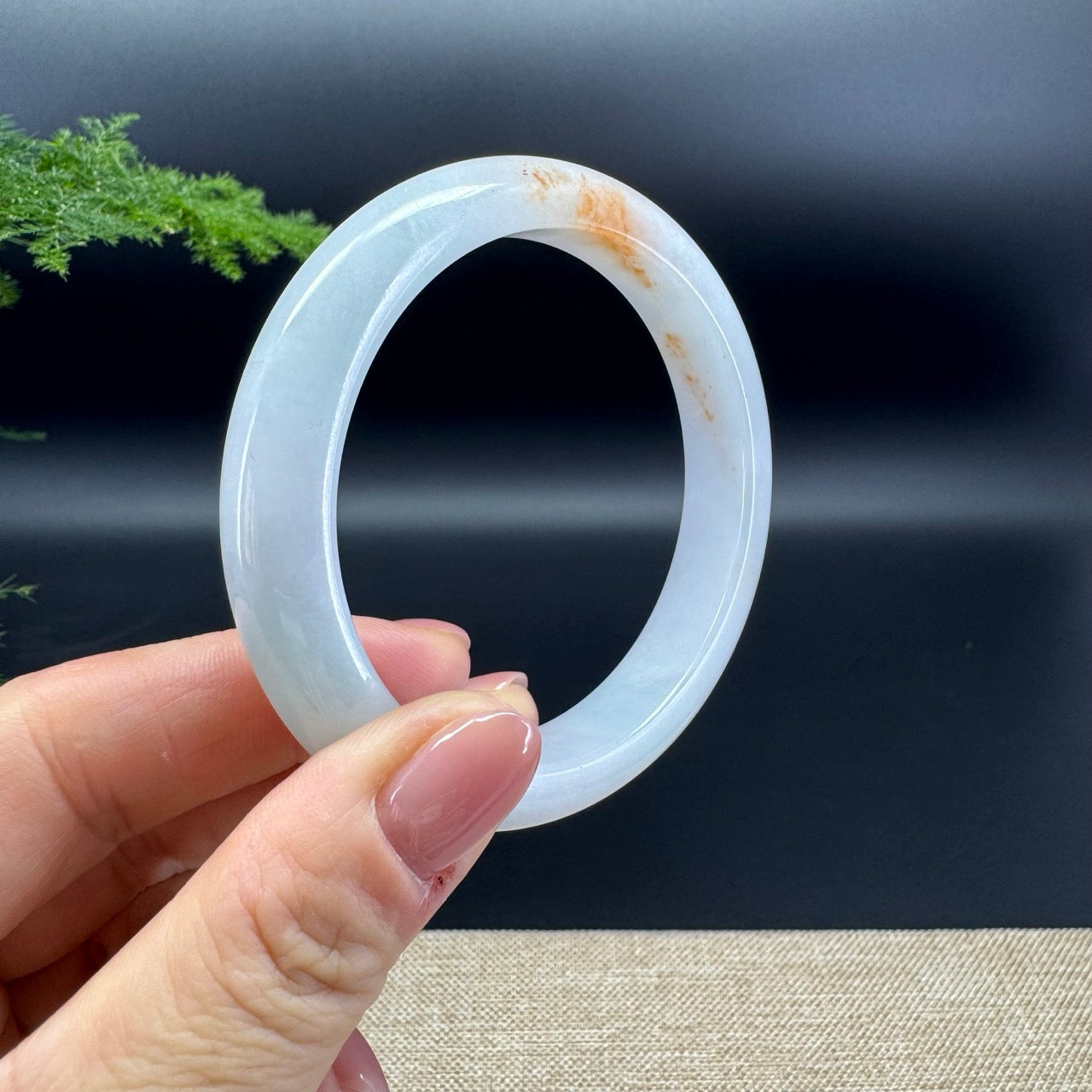 Genuine Burmese Green Jade Jadeite Bangle Bracelet ( 58.5mm )