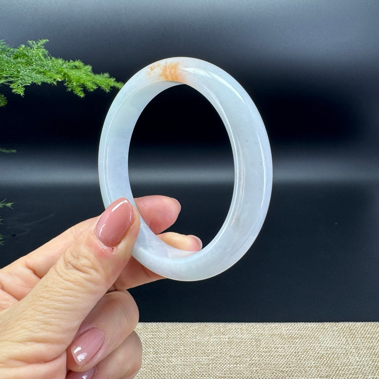 Genuine Burmese Green Jade Jadeite Bangle Bracelet ( 58.5mm )