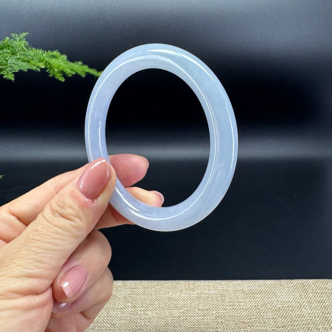 Genuine Burmese Lavender Jade Jadeite Bangle Bracelet ( 55mm )