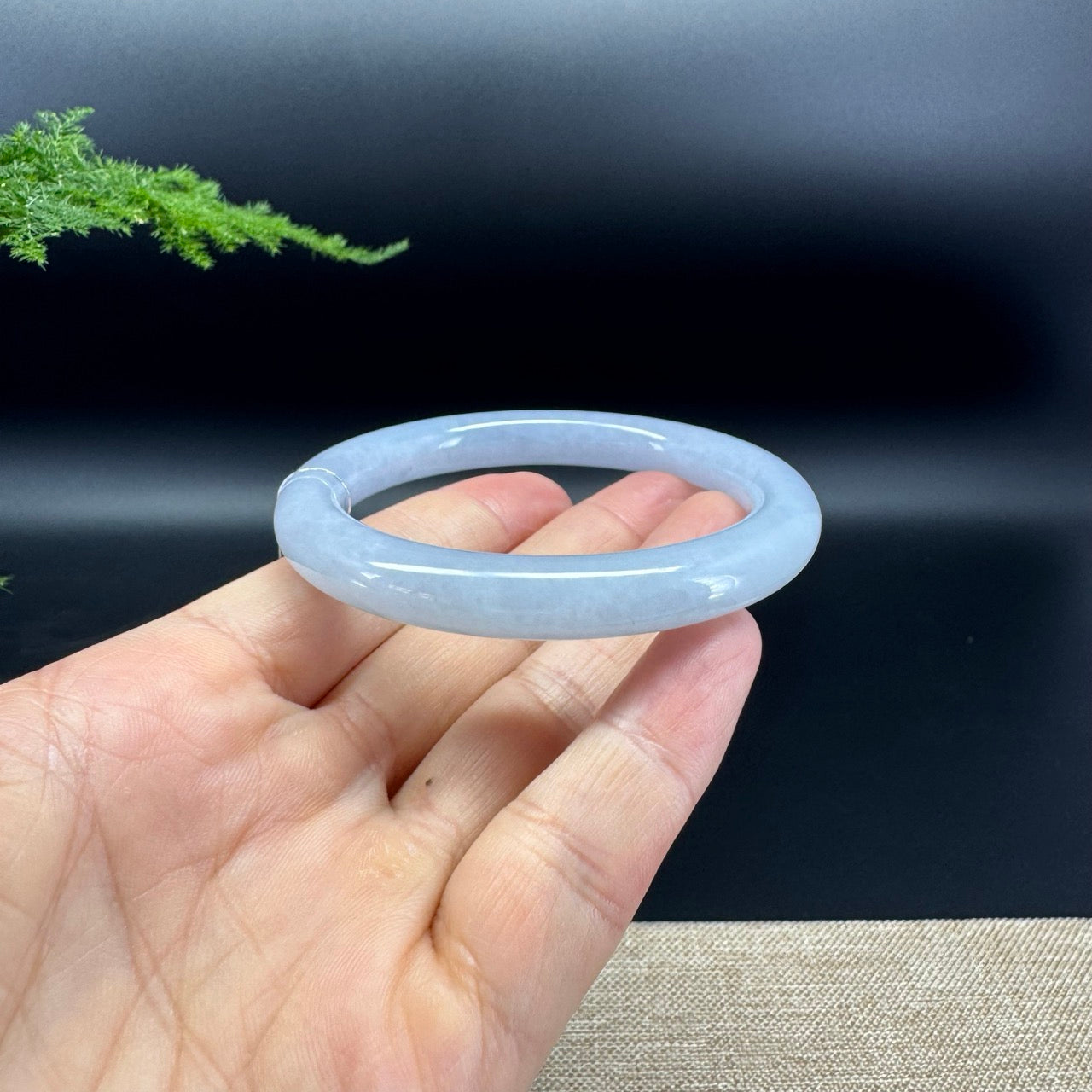 Genuine Burmese Lavender Jade Jadeite Bangle Bracelet ( 55mm )