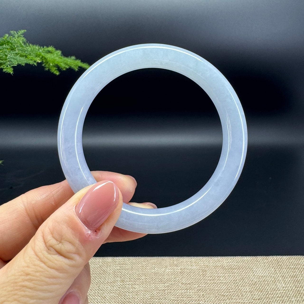 Genuine Burmese Lavender Jade Jadeite Bangle Bracelet ( 55mm )