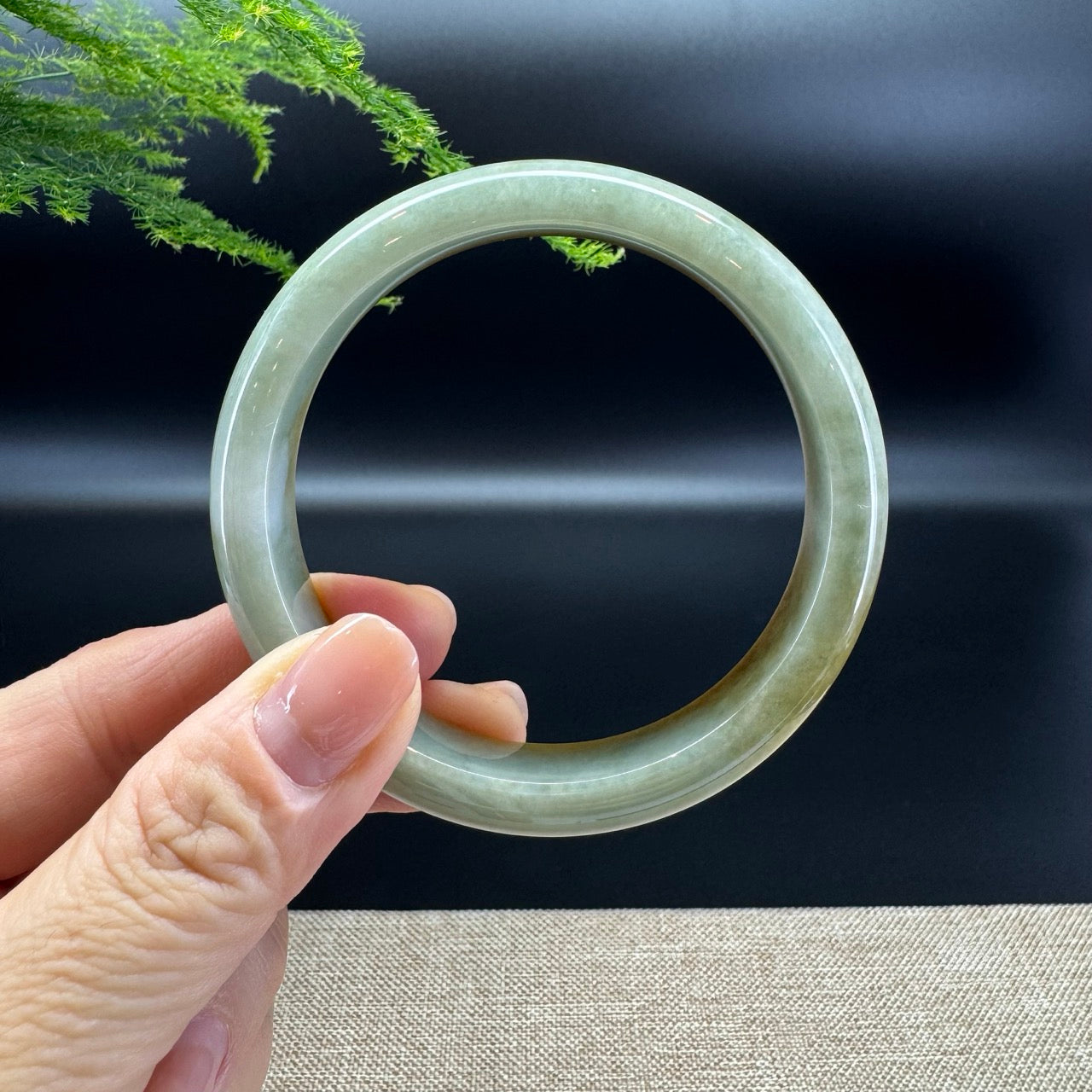 Genuine Burmese Yellow Green Jade Jadeite Bangle Bracelet ( 58.9mm )