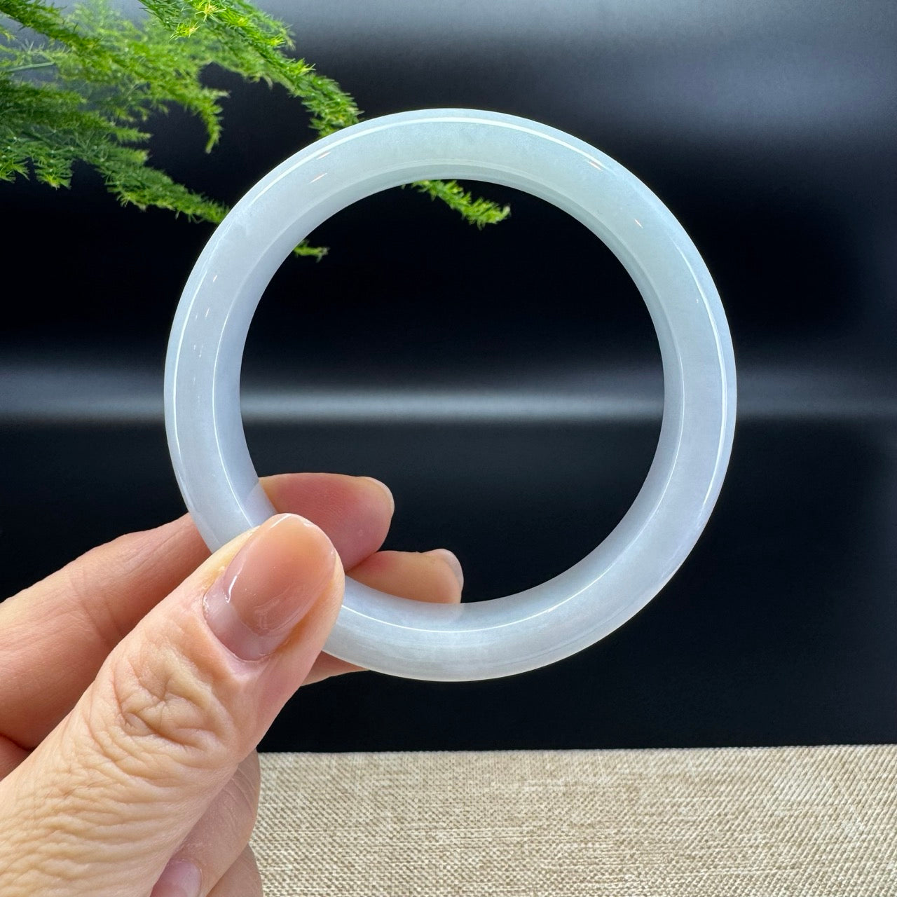 Genuine Burmese Icy Green Jade Jadeite Bangle Bracelet ( 58.8mm )