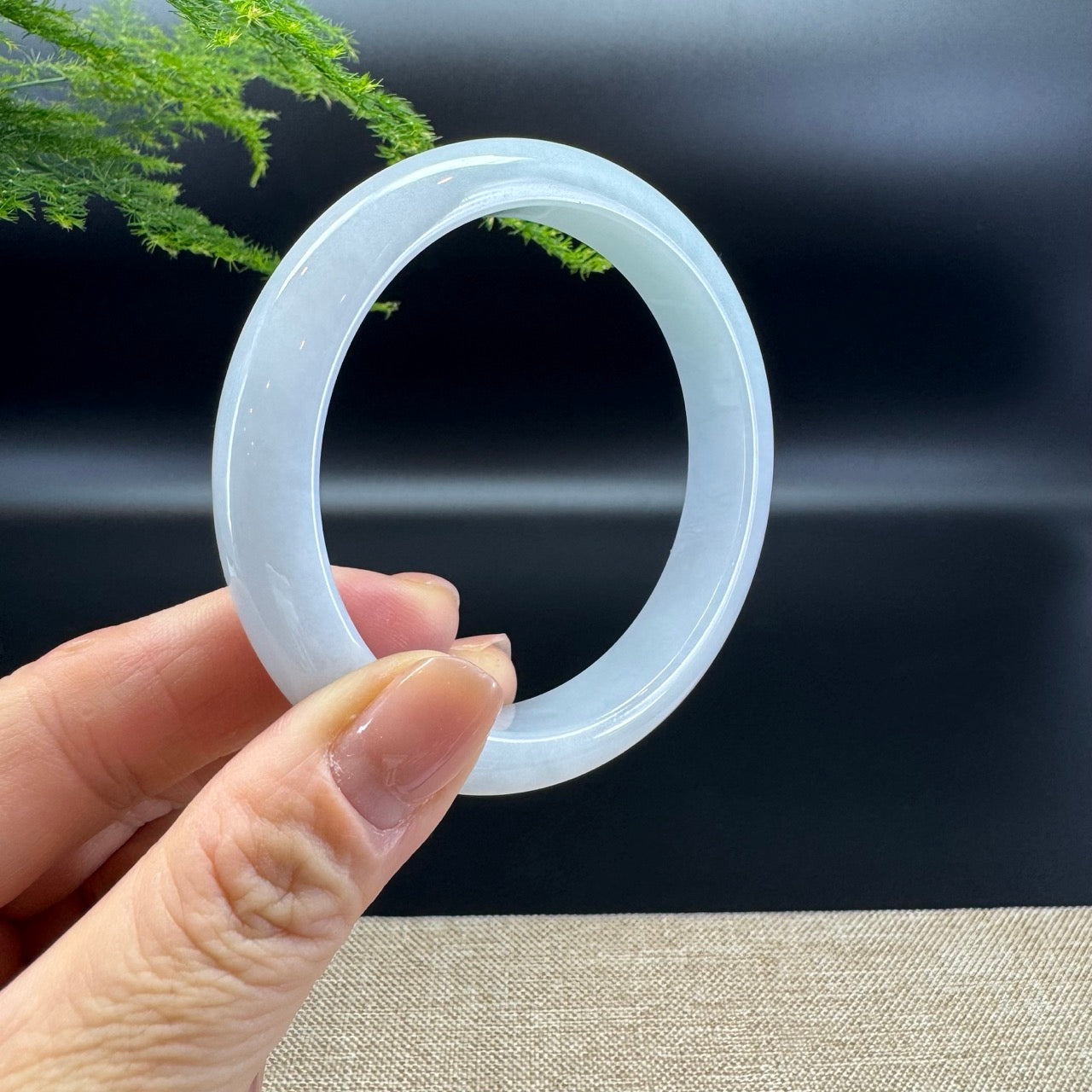 Genuine Burmese Icy Green Jade Jadeite Bangle Bracelet ( 58.8mm )