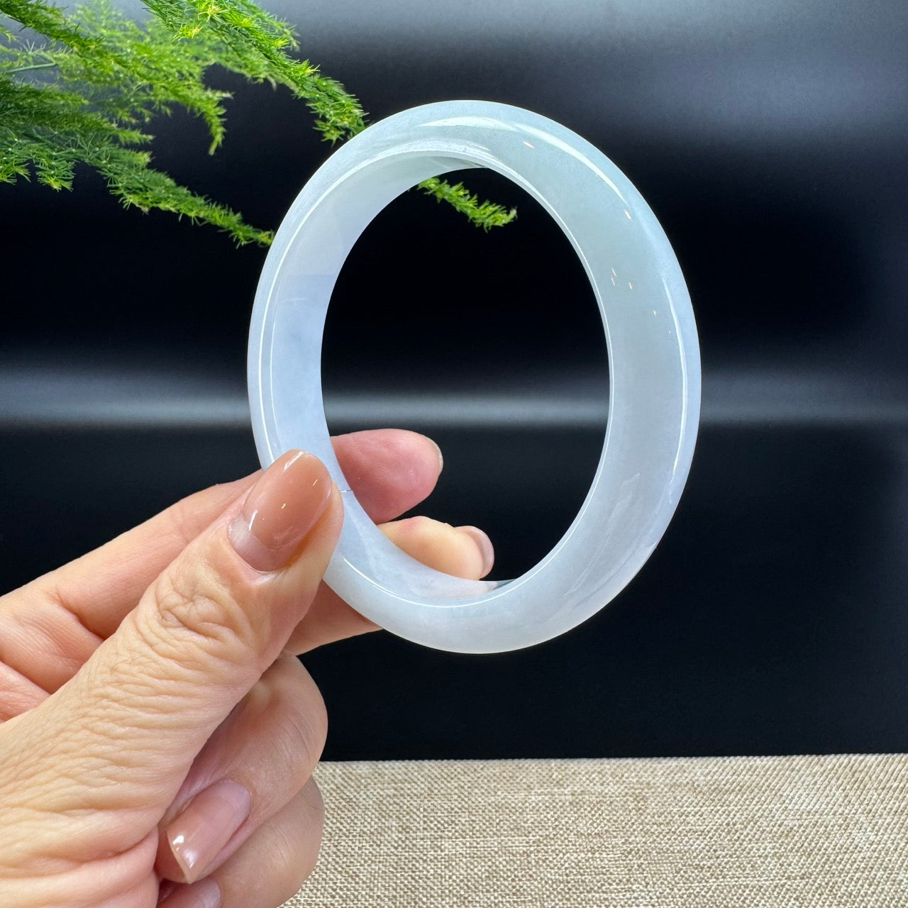 Genuine Burmese Icy Green Jade Jadeite Bangle Bracelet ( 58.8mm )