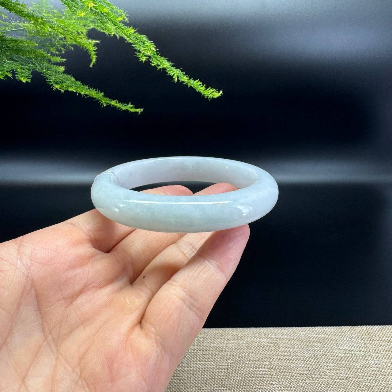 Genuine Burmese Icy Green Jade Jadeite Bangle Bracelet ( 58.8mm )