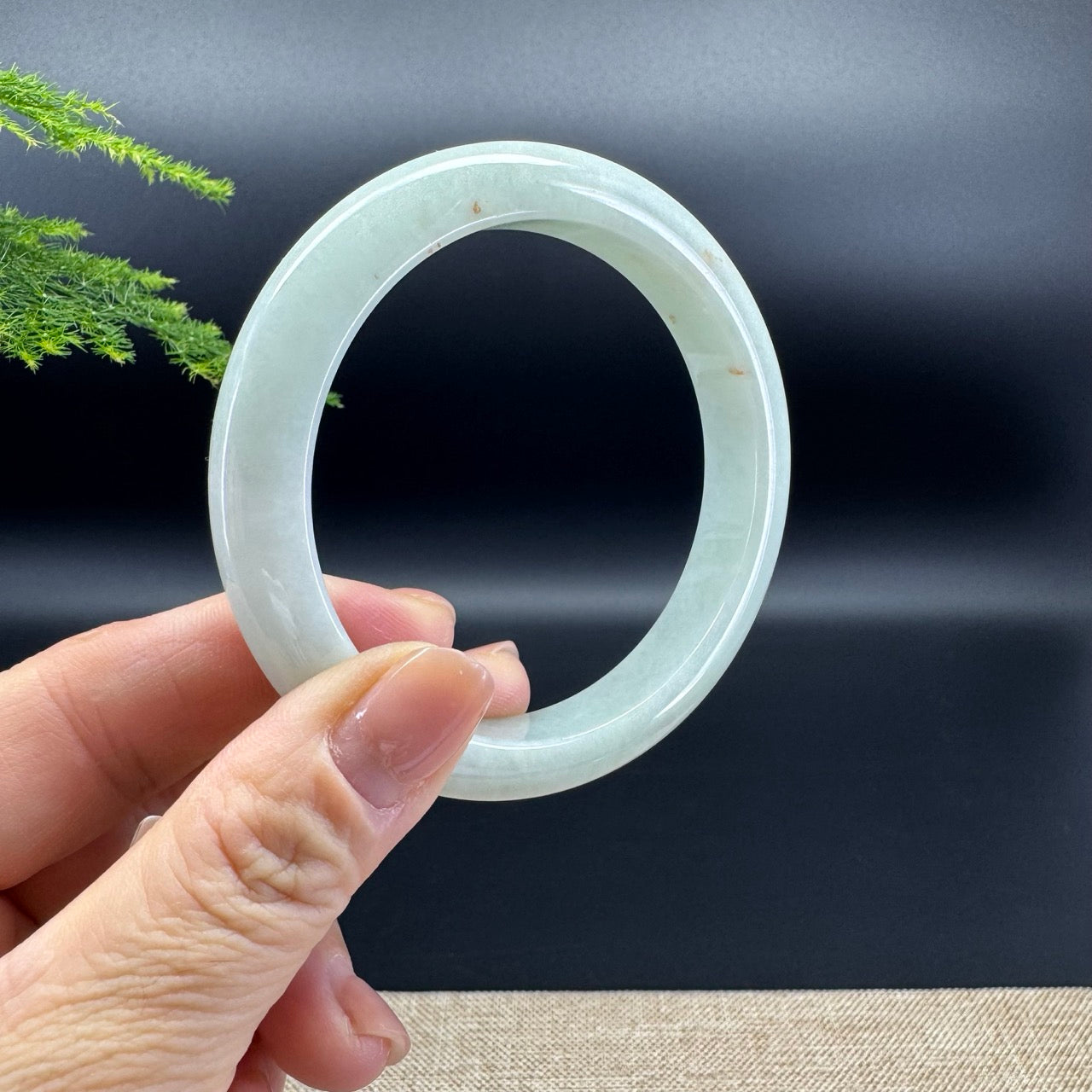 Genuine Burmese Apple Green Jade Jadeite Bangle Bracelet ( 59.3mm )