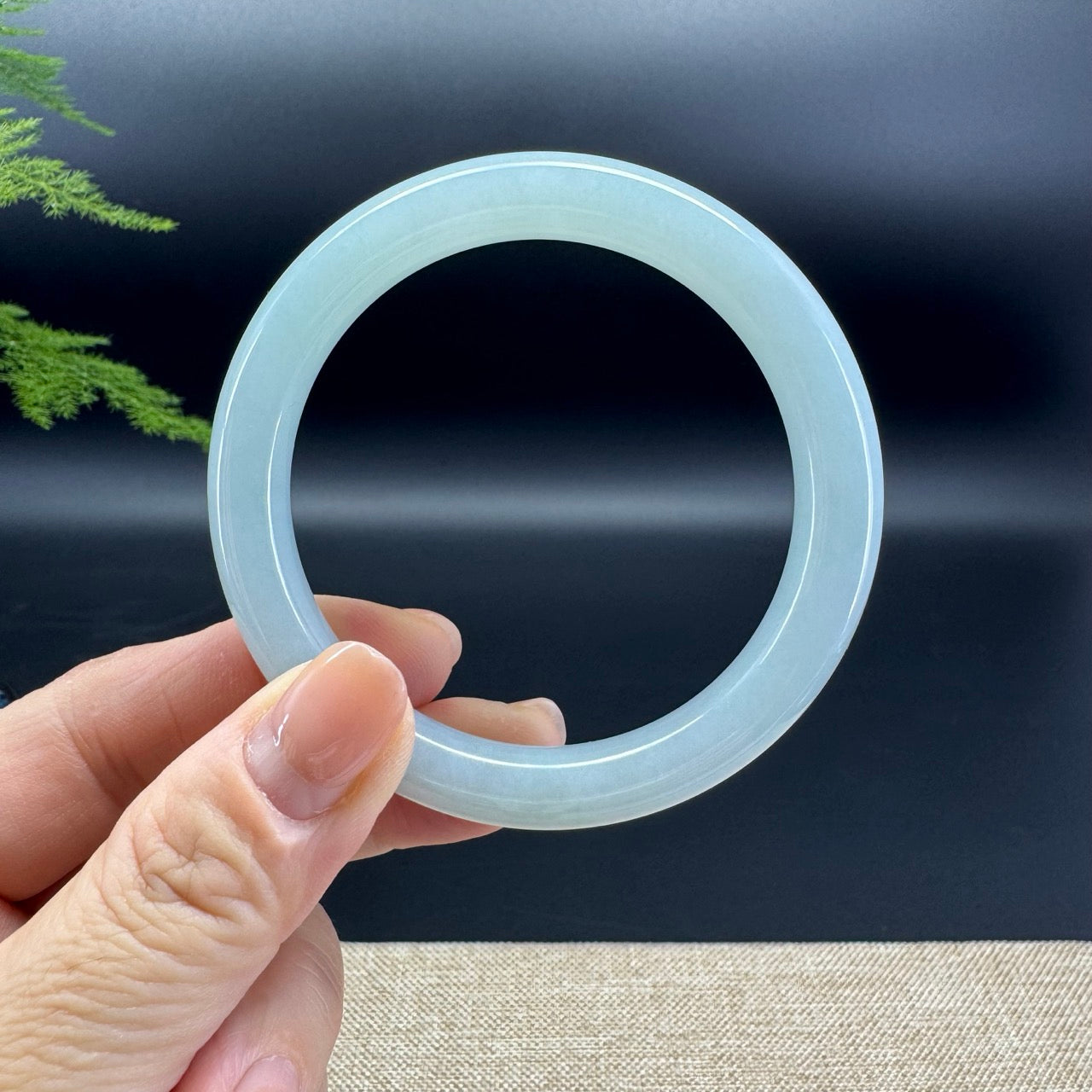 Genuine Burmese Apple Green Jade Jadeite Bangle Bracelet (53.9mm)