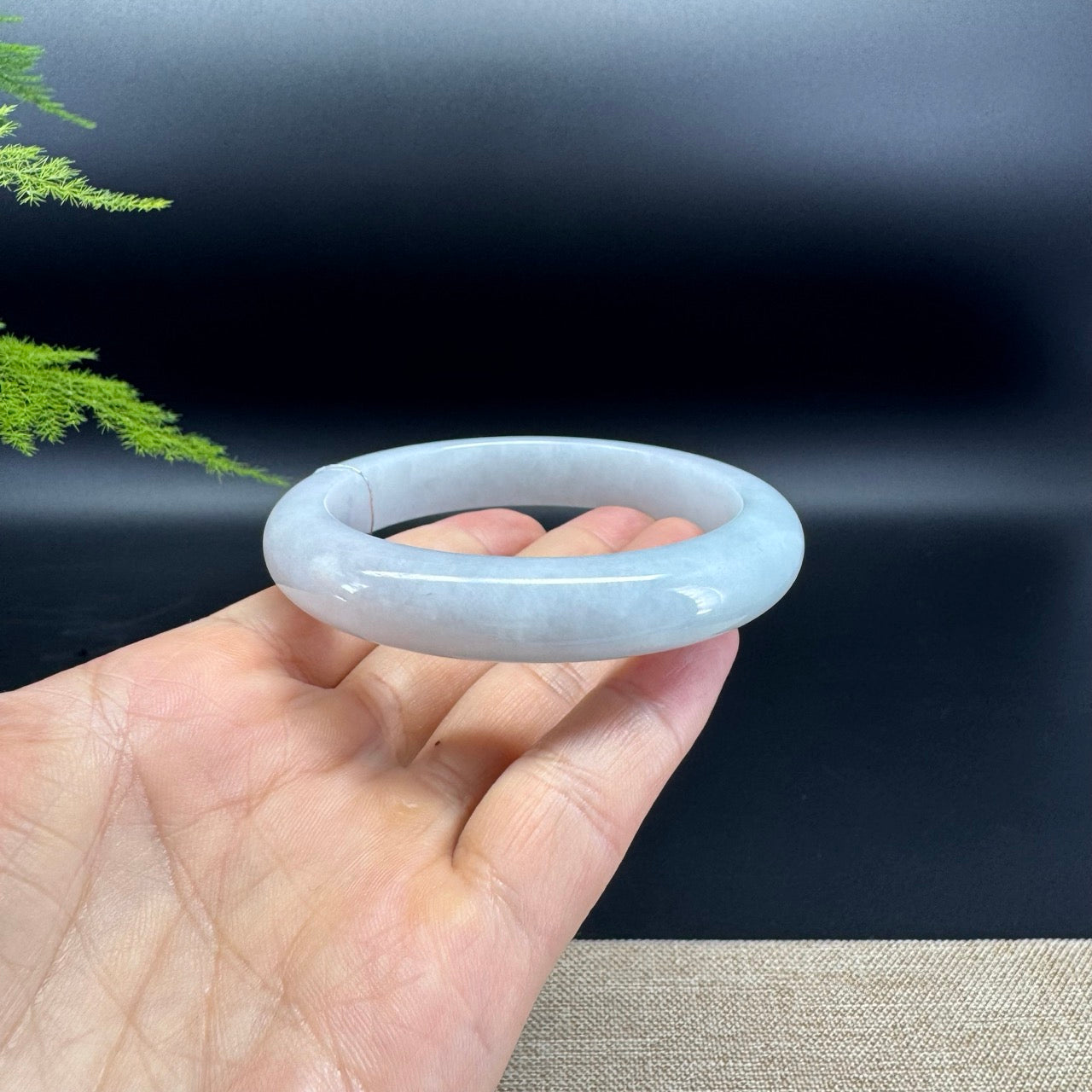 Genuine Burmese Lavender Green Jade Jadeite Bangle Bracelet ( 61.4mm )